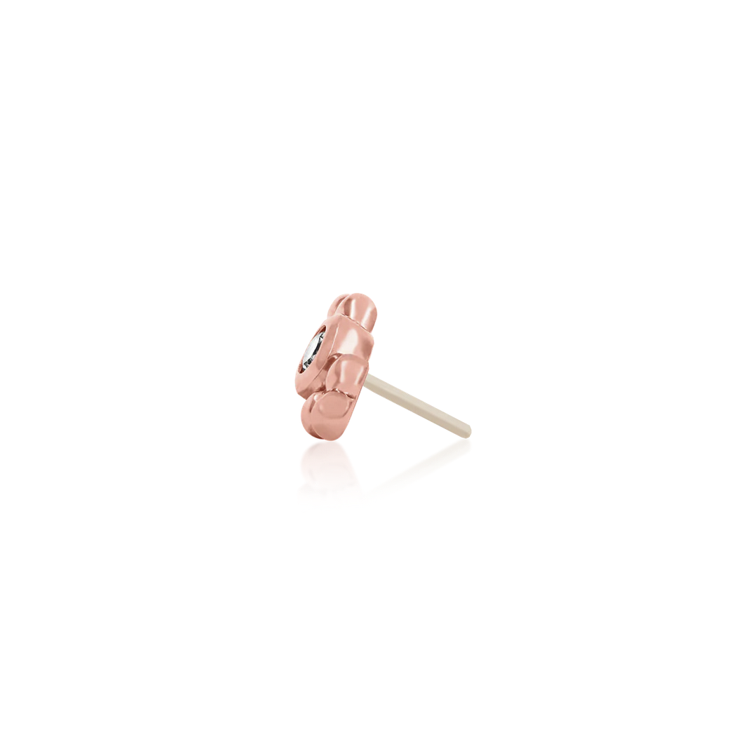 Bezel Set CZ Double Tri-Bead from Junipurr Rose Gold (Vault)
