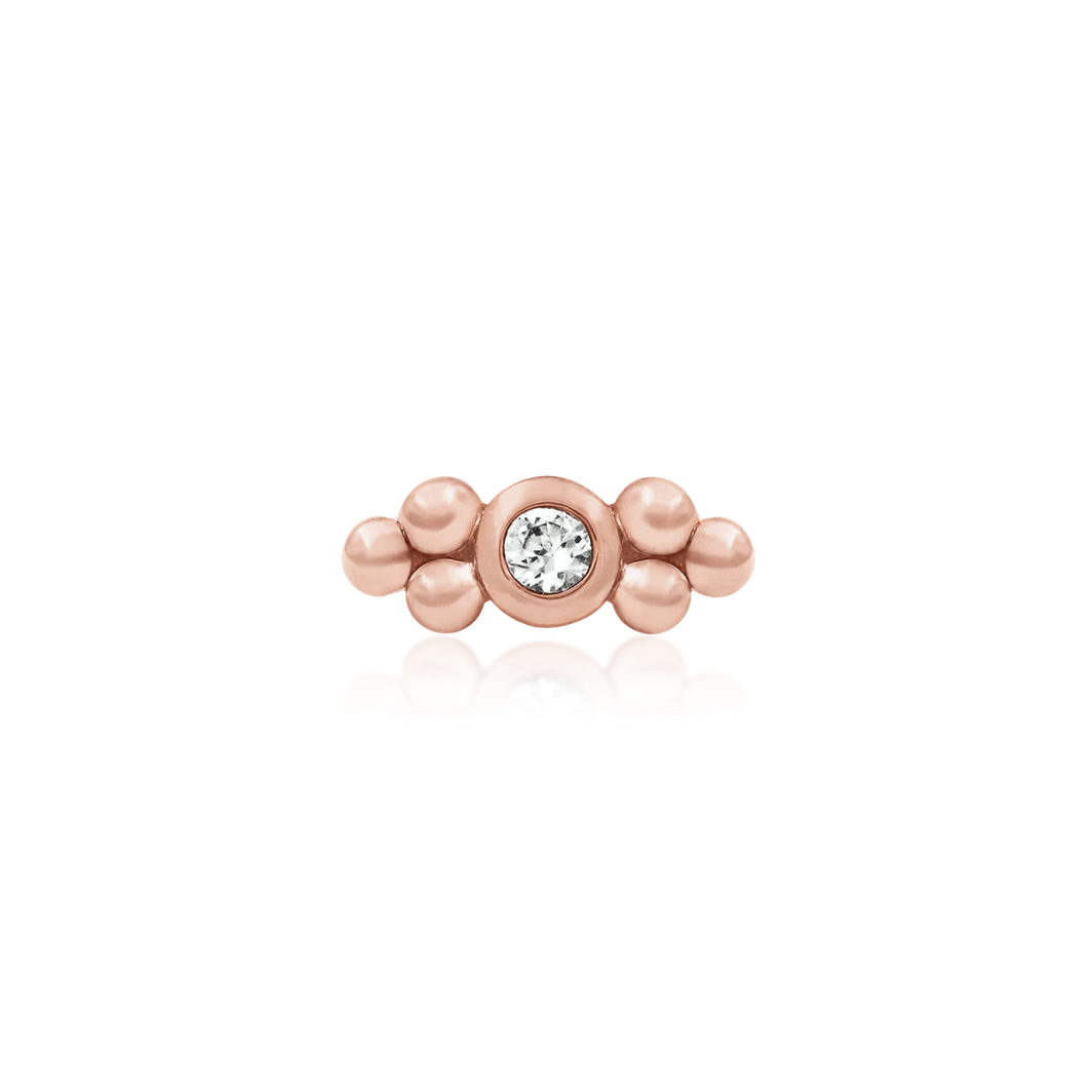 Bezel Set CZ Double Tri-Bead from Junipurr Rose Gold (Vault)
