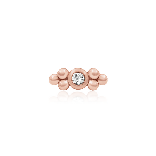 Bezel Set CZ Double Tri-Bead from Junipurr Rose Gold (Vault)