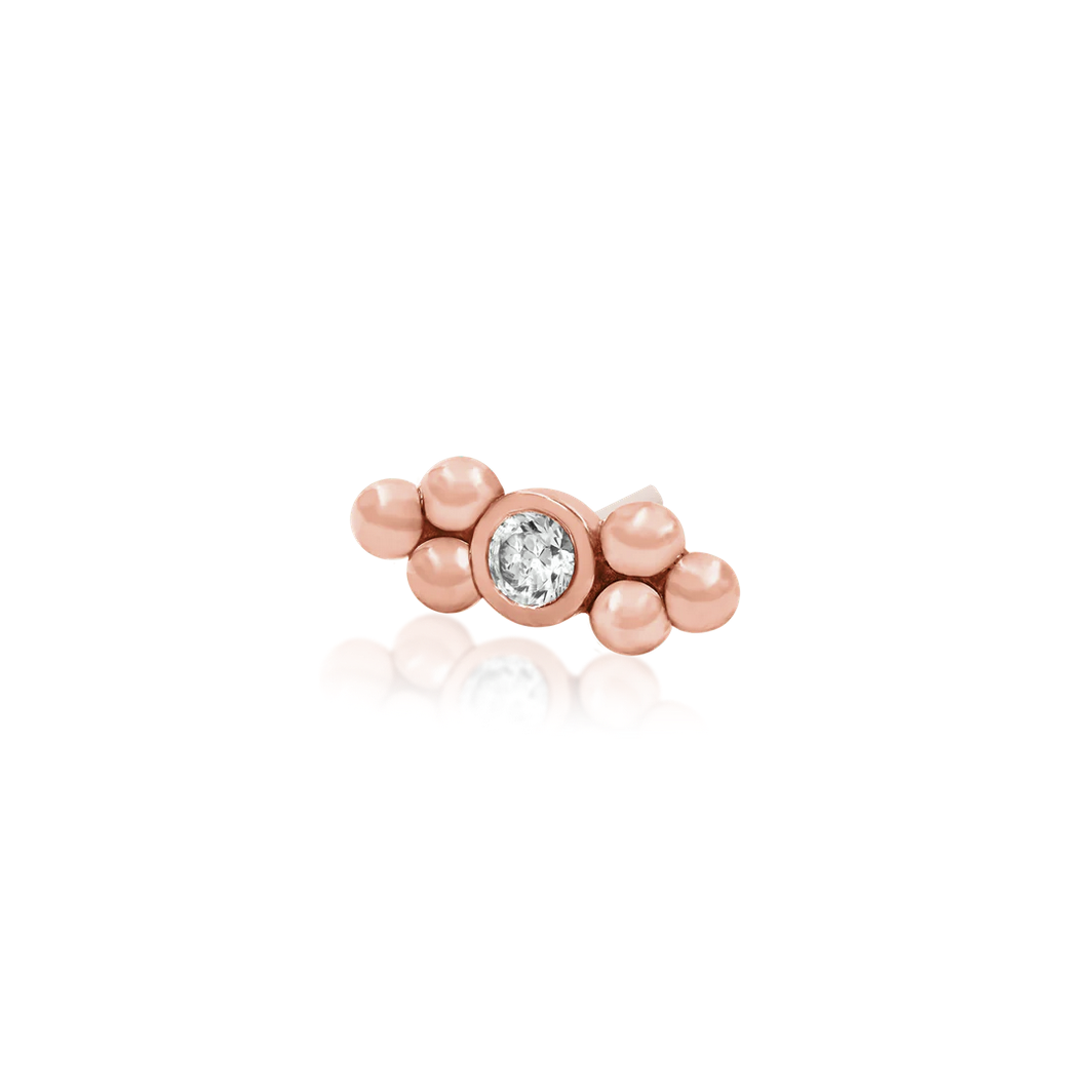 Bezel Set CZ Double Tri-Bead from Junipurr Rose Gold (Vault)