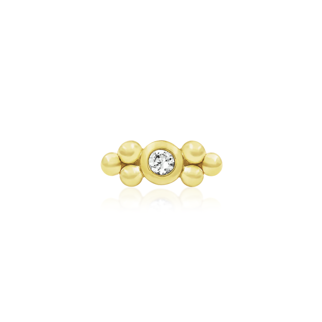 Bezel Set CZ Double Tri-Bead — Junipurr