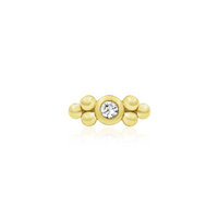 Bezel Set CZ Double Tri-Bead — Junipurr