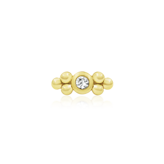 Bezel Set CZ Double Tri-Bead from Junipurr