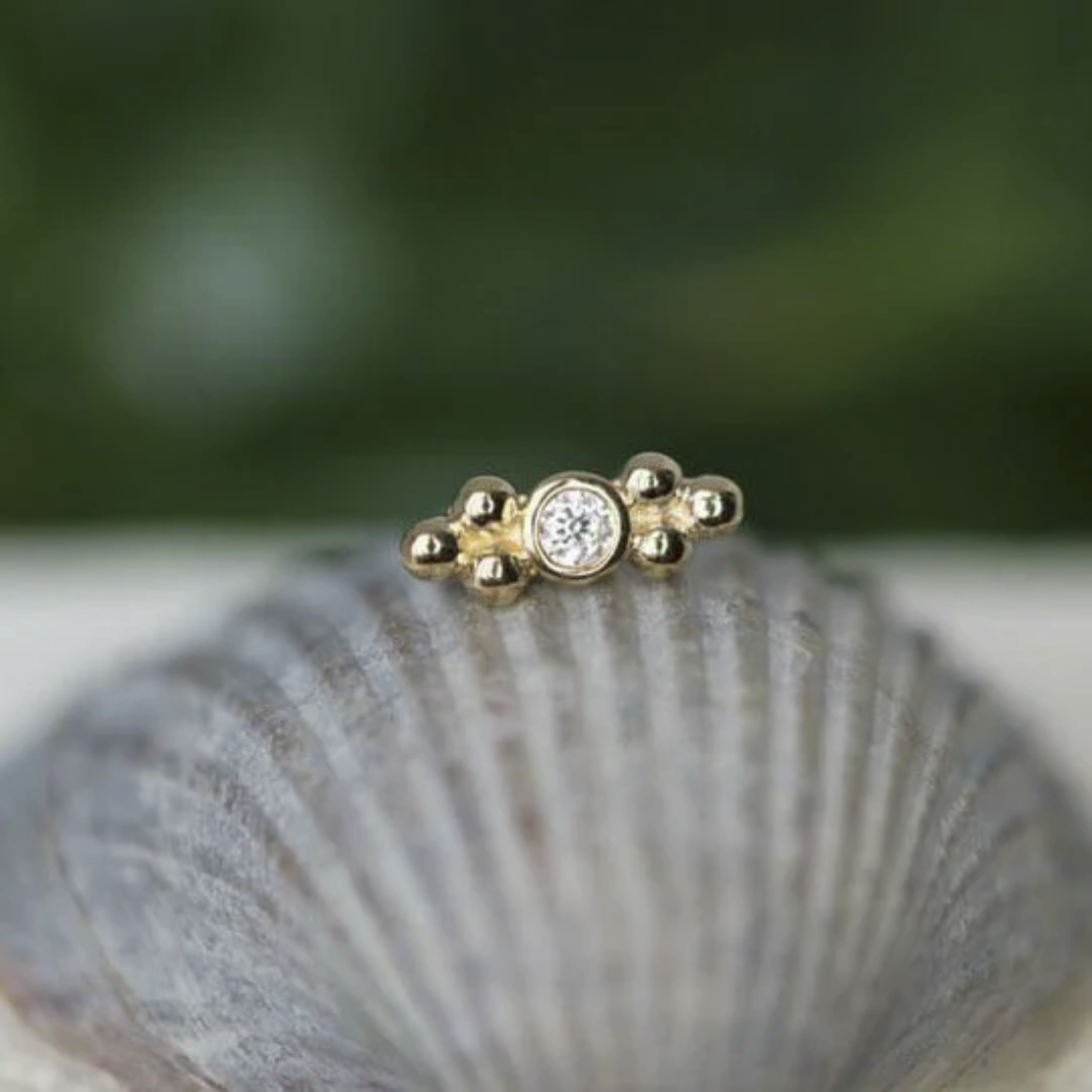Bezel Set CZ Double Tri-Bead — Junipurr