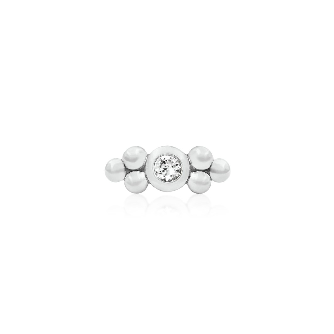 Bezel Set CZ Double Tri-Bead — Junipurr