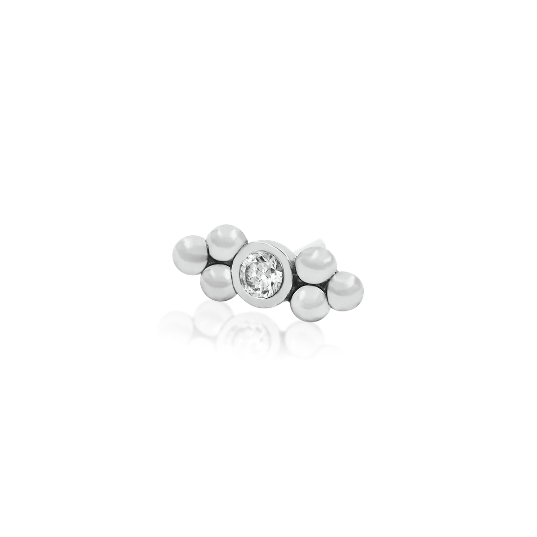 Bezel Set CZ Double Tri-Bead — Junipurr