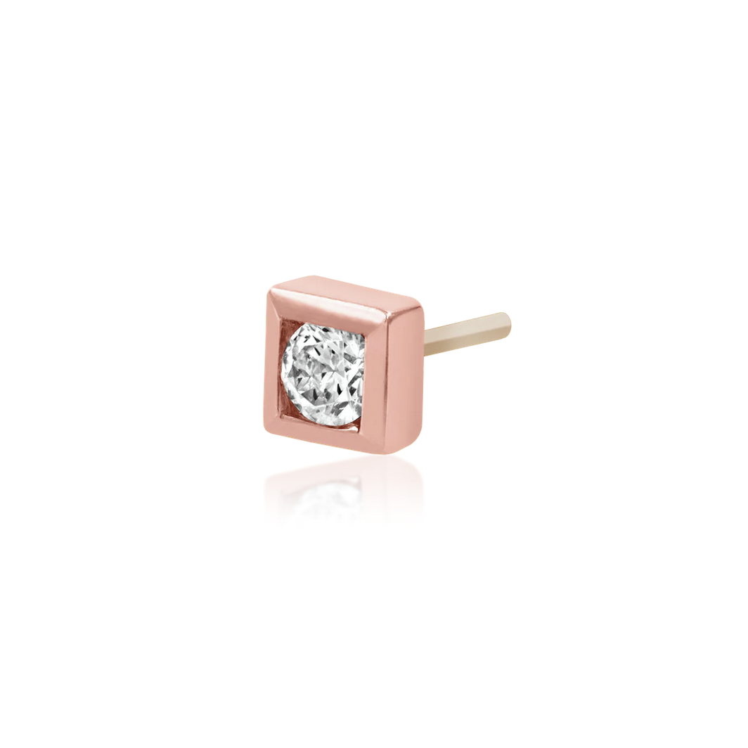 Bezel Set CZ Square from Junipurr Rose Gold (Vault)