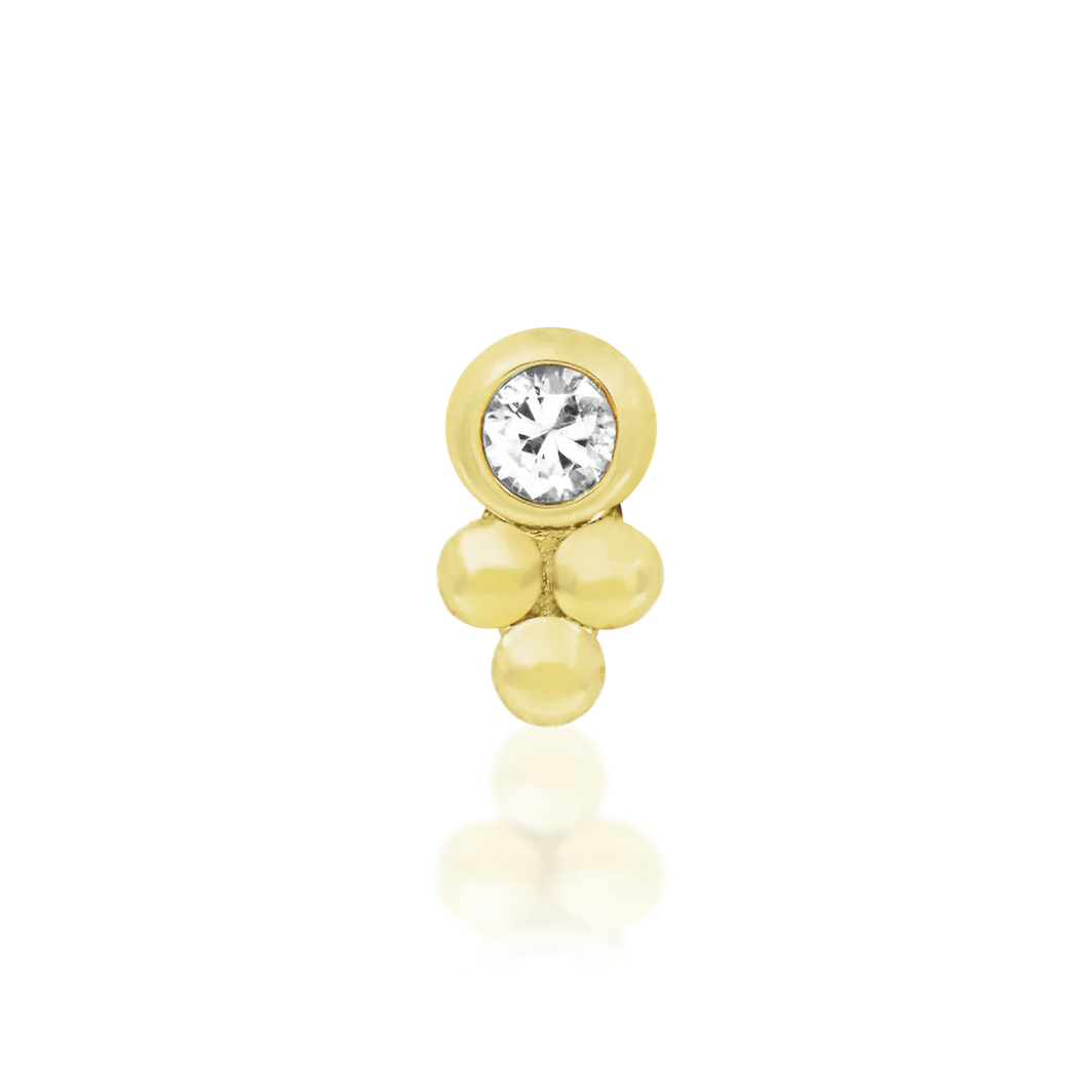 Bezel Set CZ Tri Bead — Junipurr