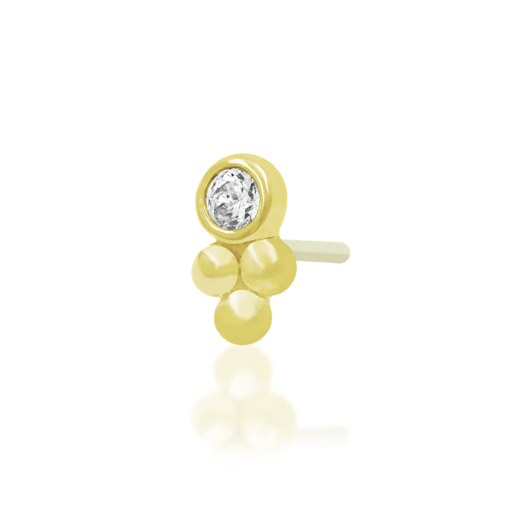 Bezel Set CZ Tri Bead — Junipurr