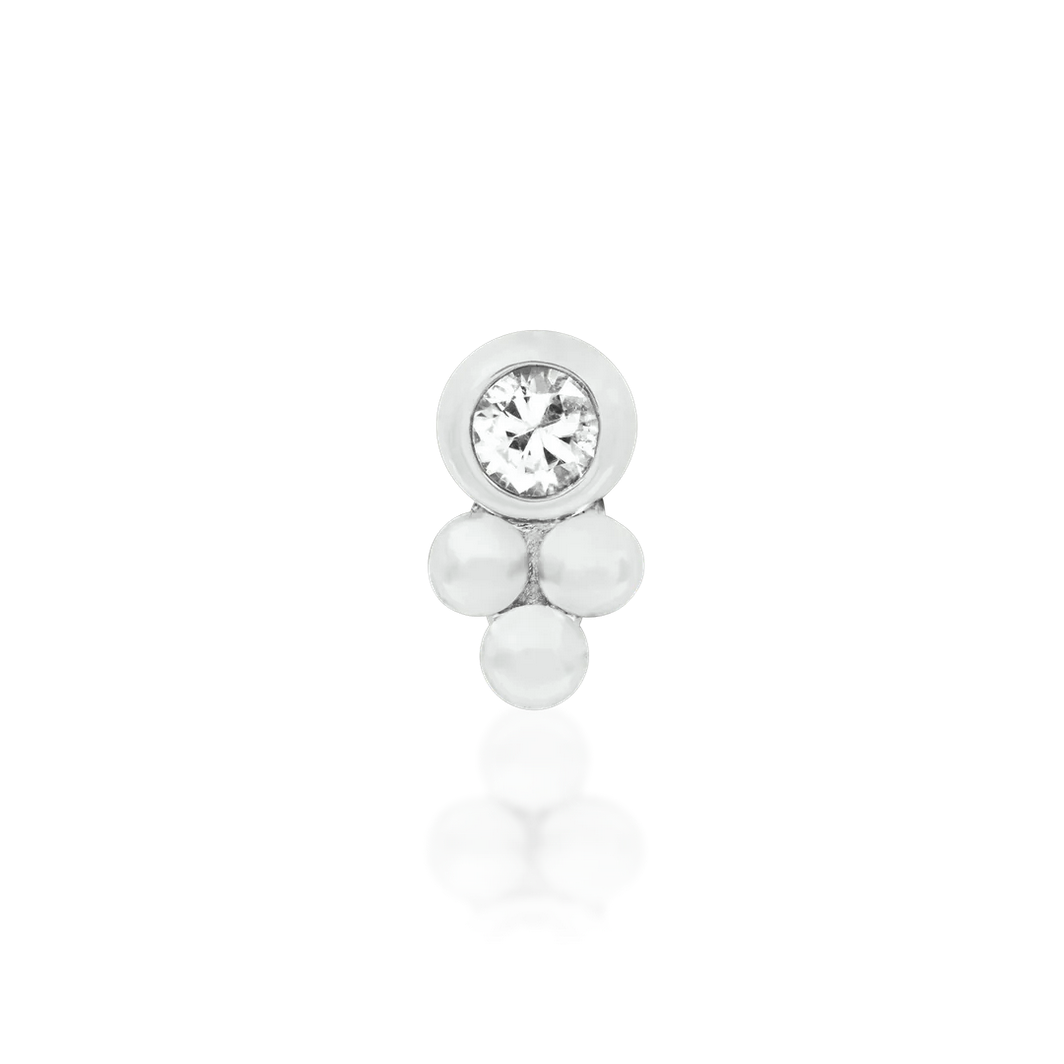 Bezel Set CZ Tri Bead — Junipurr