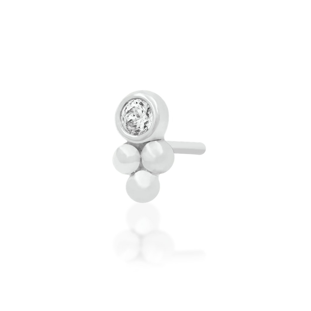Bezel Set CZ Tri Bead — Junipurr