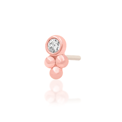 Bezel Set CZ Tri Bead from Junipurr in Rose Gold (Vault) — Junipurr