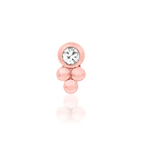 Bezel Set CZ Tri Bead from Junipurr in Rose Gold (Vault) — Junipurr