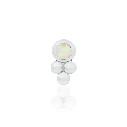 Bezel Set Tri Bead with Opal from Junipurr White Gold and Rose Gold (Vault)