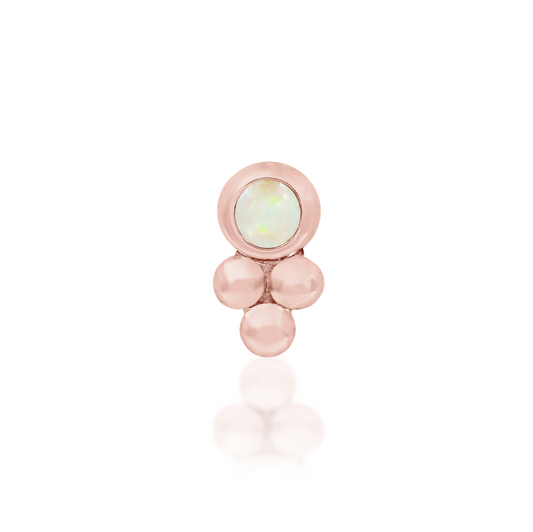 Bezel Set Tri Bead with Opal from Junipurr Rose Gold (Vault)
