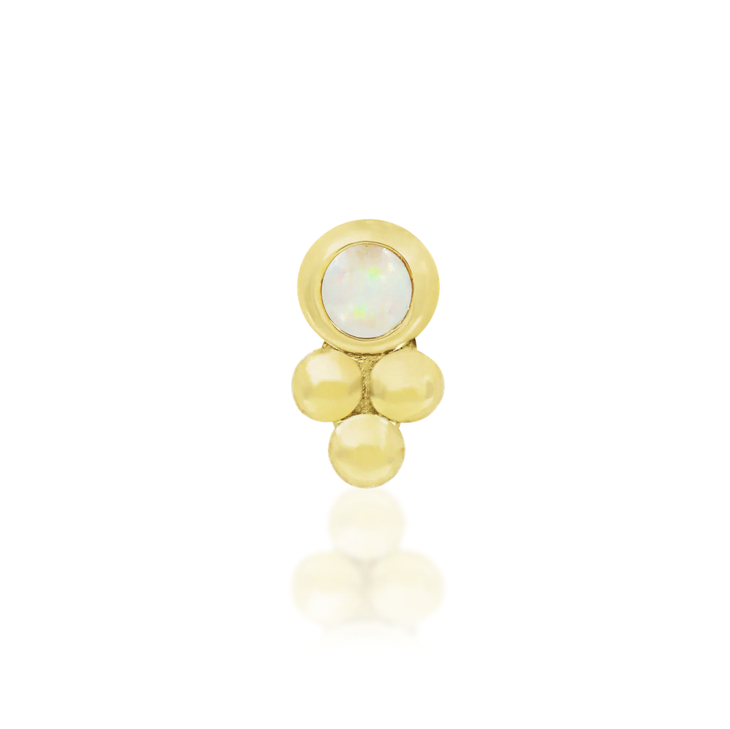 Bezel Set Tri Bead with Opal — Junipurr