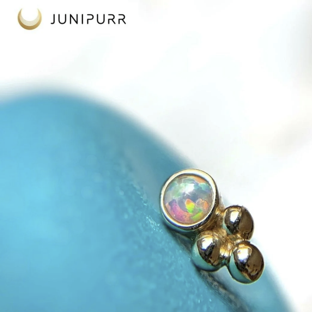 Bezel Set Tri Bead with Opal — Junipurr