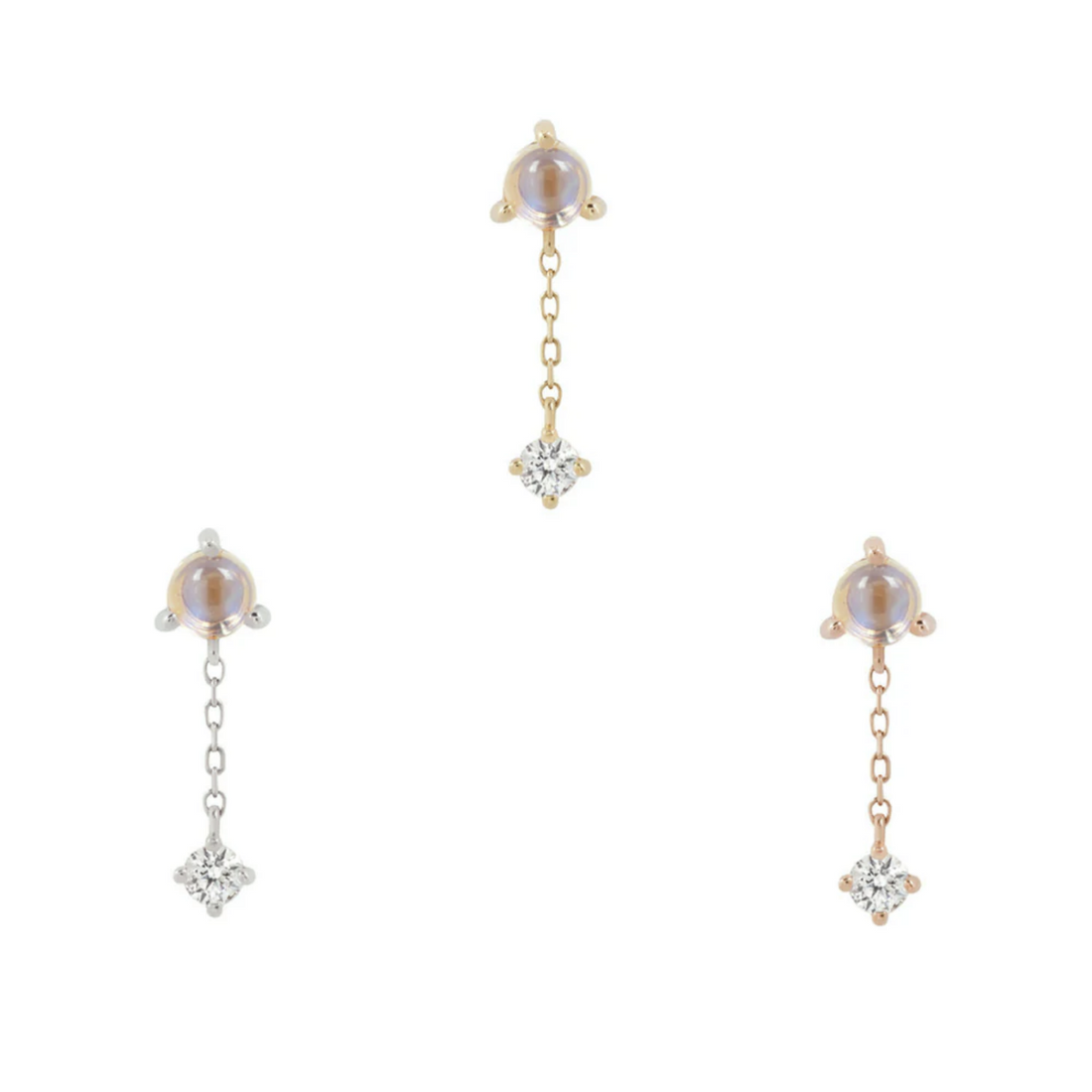 Bianca Moonstone and White Sapphire Dangle — Buddha