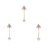 Bianca Moonstone and White Sapphire Dangle — Buddha
