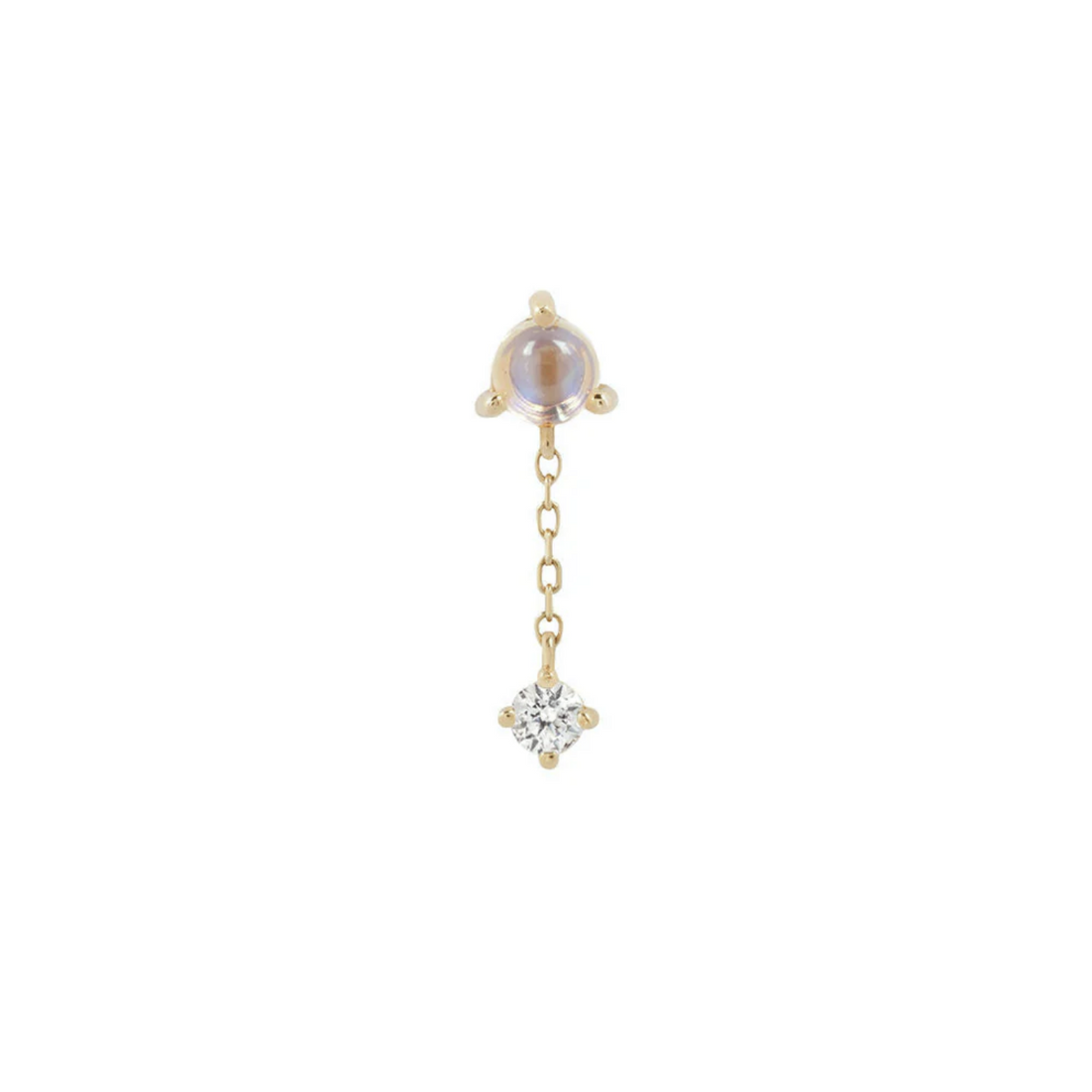 Bianca Moonstone and White Sapphire Dangle — Buddha