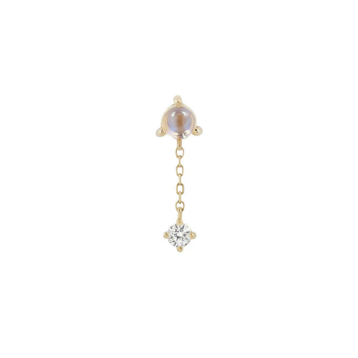 Bianca Moonstone and White Sapphire Dangle From Buddha