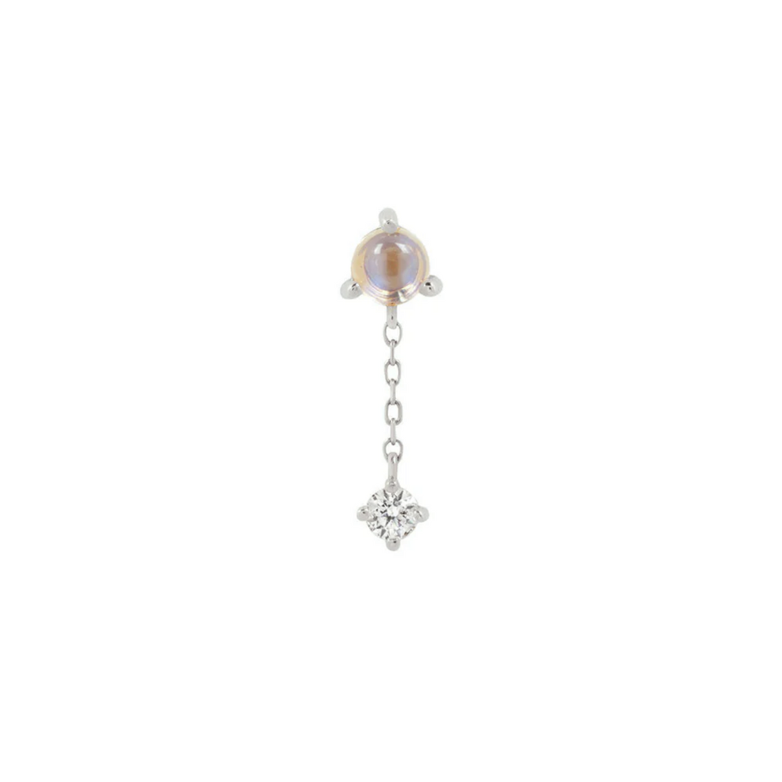 Bianca Moonstone and White Sapphire Dangle — Buddha