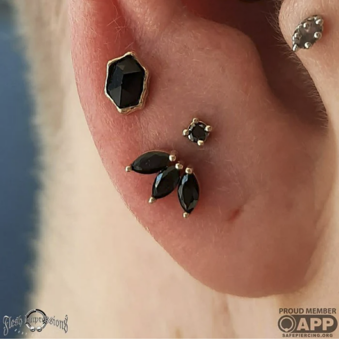Prong Set Gem with Black Diamond — Buddha
