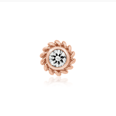 Braided CZ Bezel Set from Junipurr White Gold and Rose Gold (Vault) — Junipurr