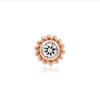 Braided CZ Bezel Set from Junipurr White Gold and Rose Gold (Vault) — Junipurr