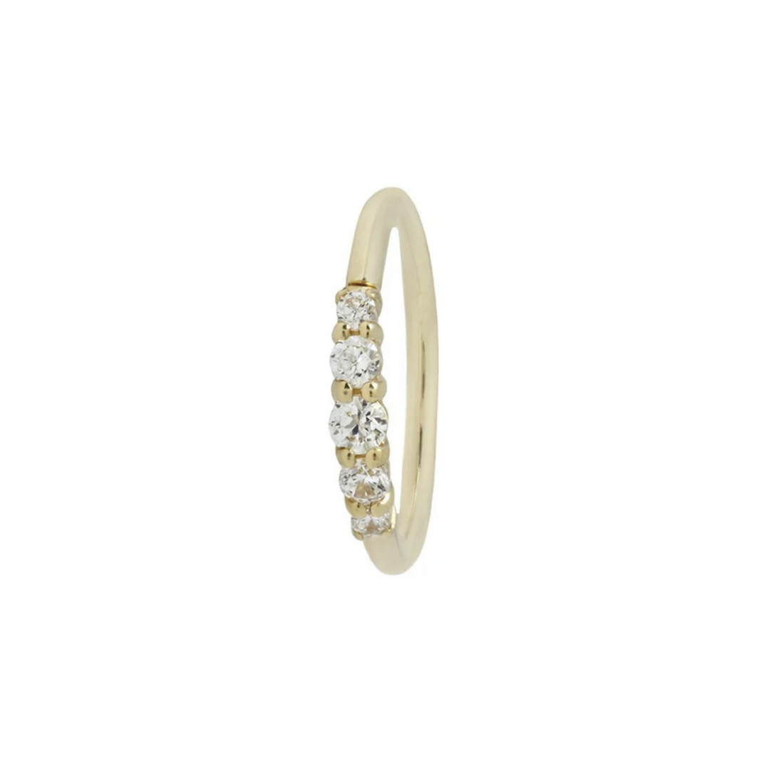 Brigitte Seam Ring with CZ — Buddha