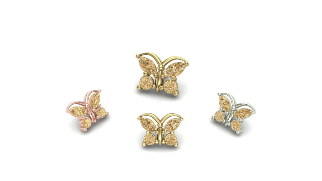 Butterfly with Gemstones From Mushroom