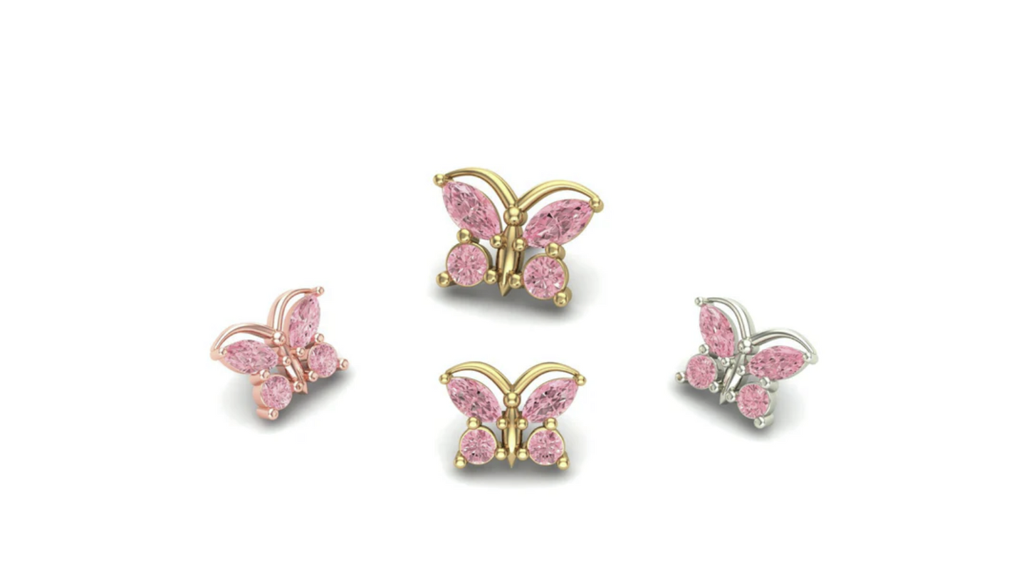 Butterfly with Gemstones From Mushroom