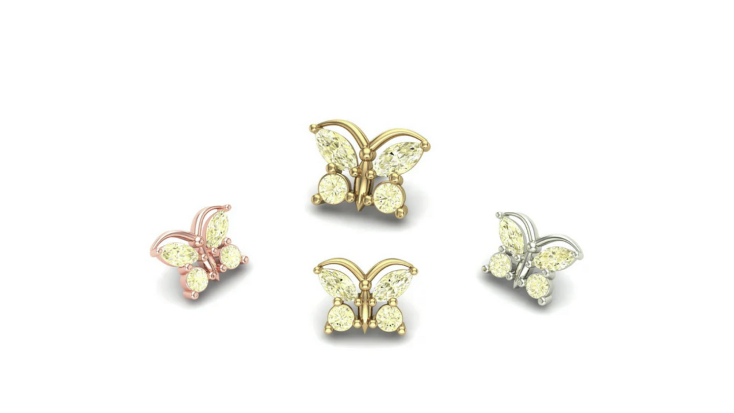 Butterfly with Gemstones From Mushroom