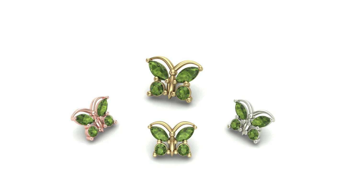 Butterfly with Gemstones From Mushroom