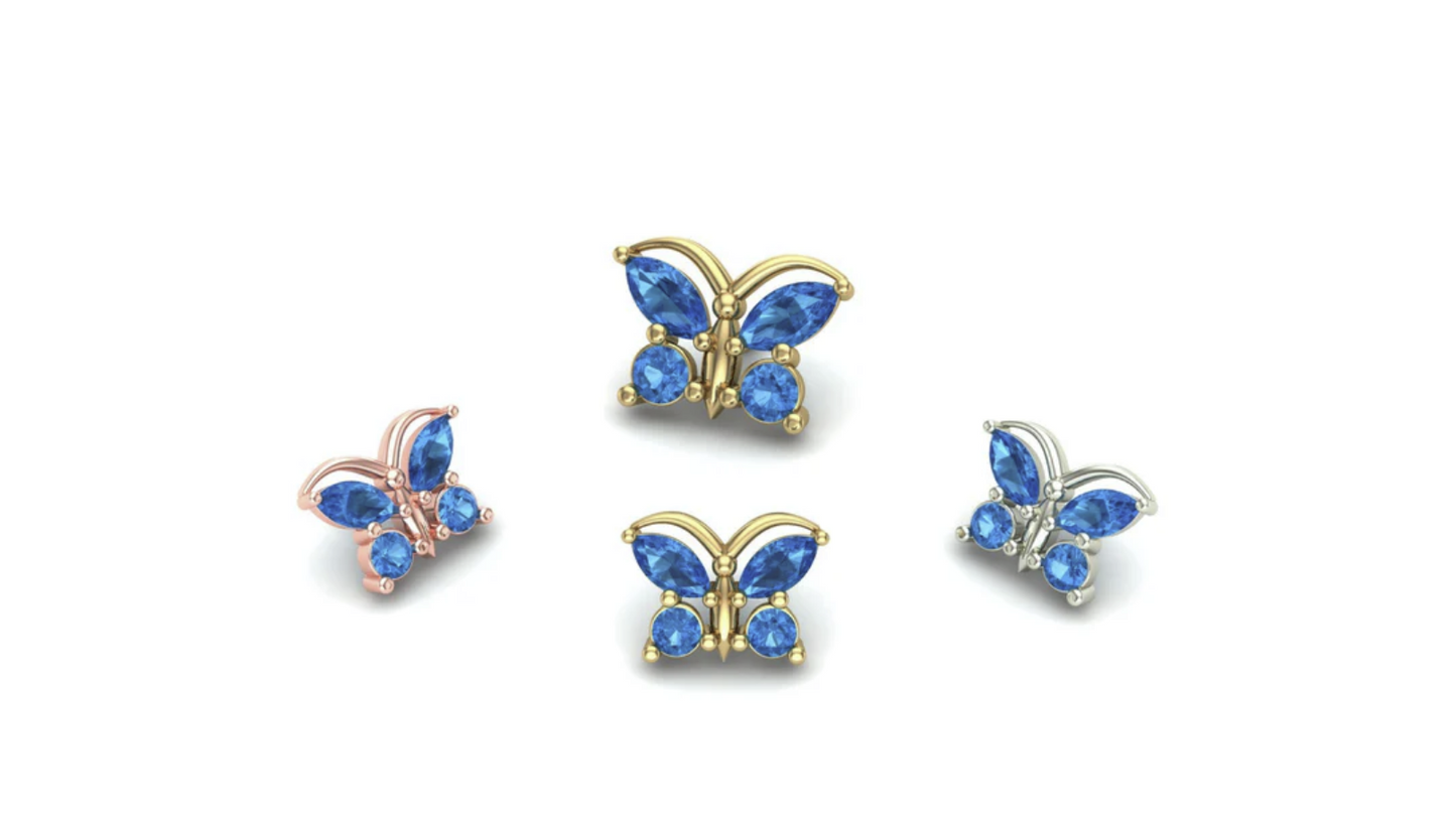 Butterfly with Gemstones From Mushroom