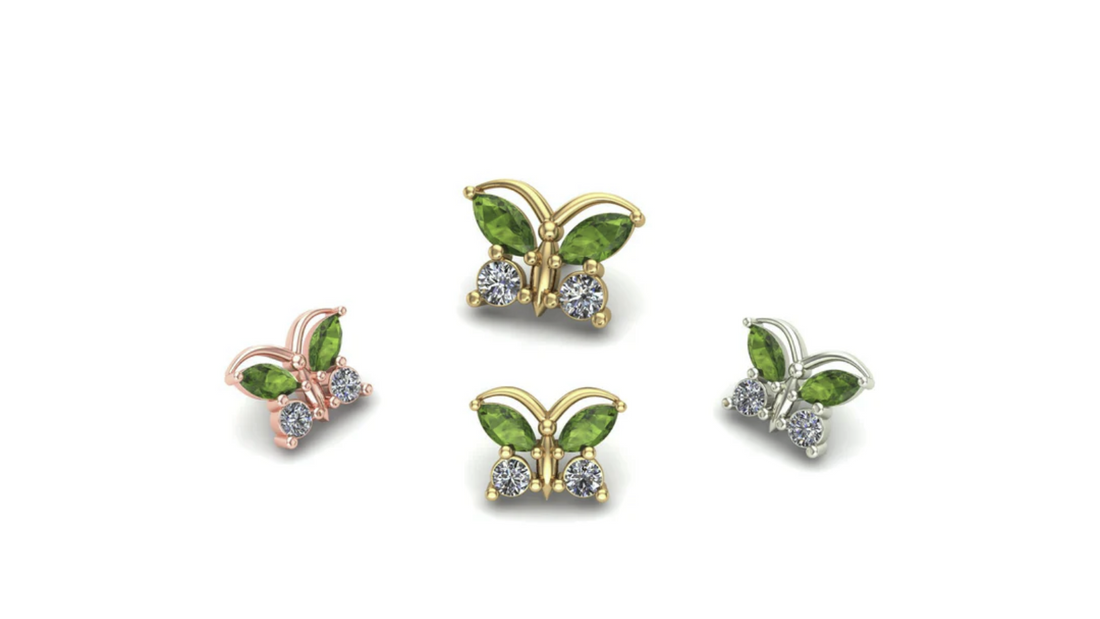 Butterfly with Gemstones From Mushroom