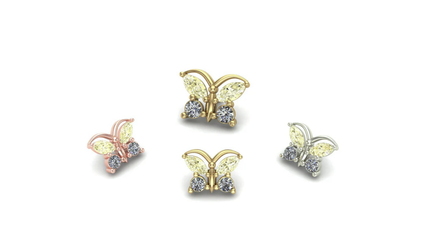 Butterfly with Gemstones From Mushroom