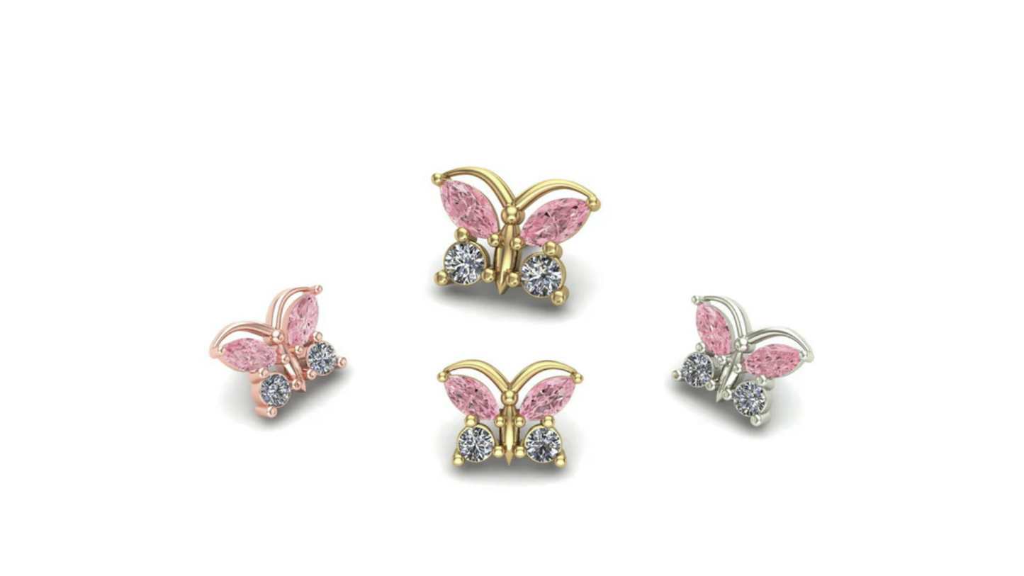 Butterfly with Gemstones From Mushroom