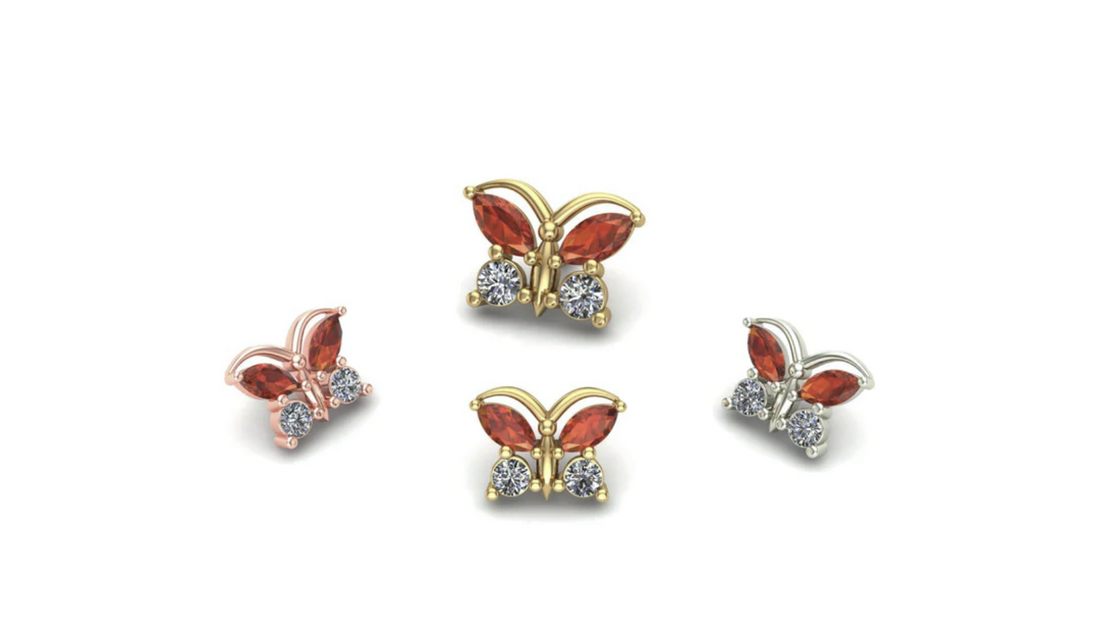 Butterfly with Gemstones From Mushroom