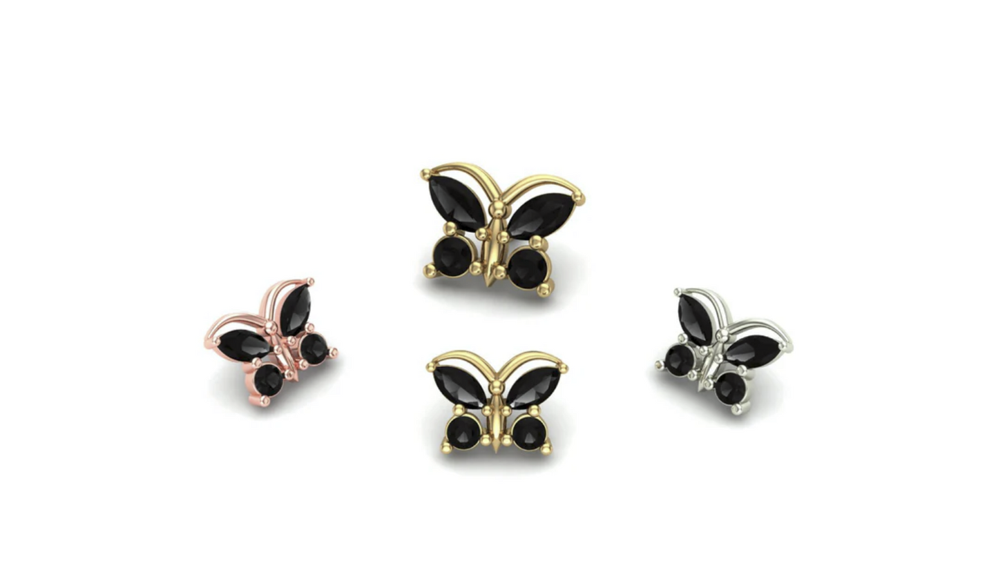 Butterfly with Gemstones From Mushroom