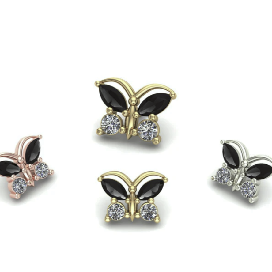 Butterfly with Gemstones From Mushroom
