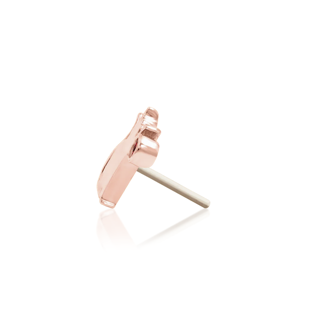 Cat/Laser with Garnet CZ Junipurr White and Rose Gold (Vault)