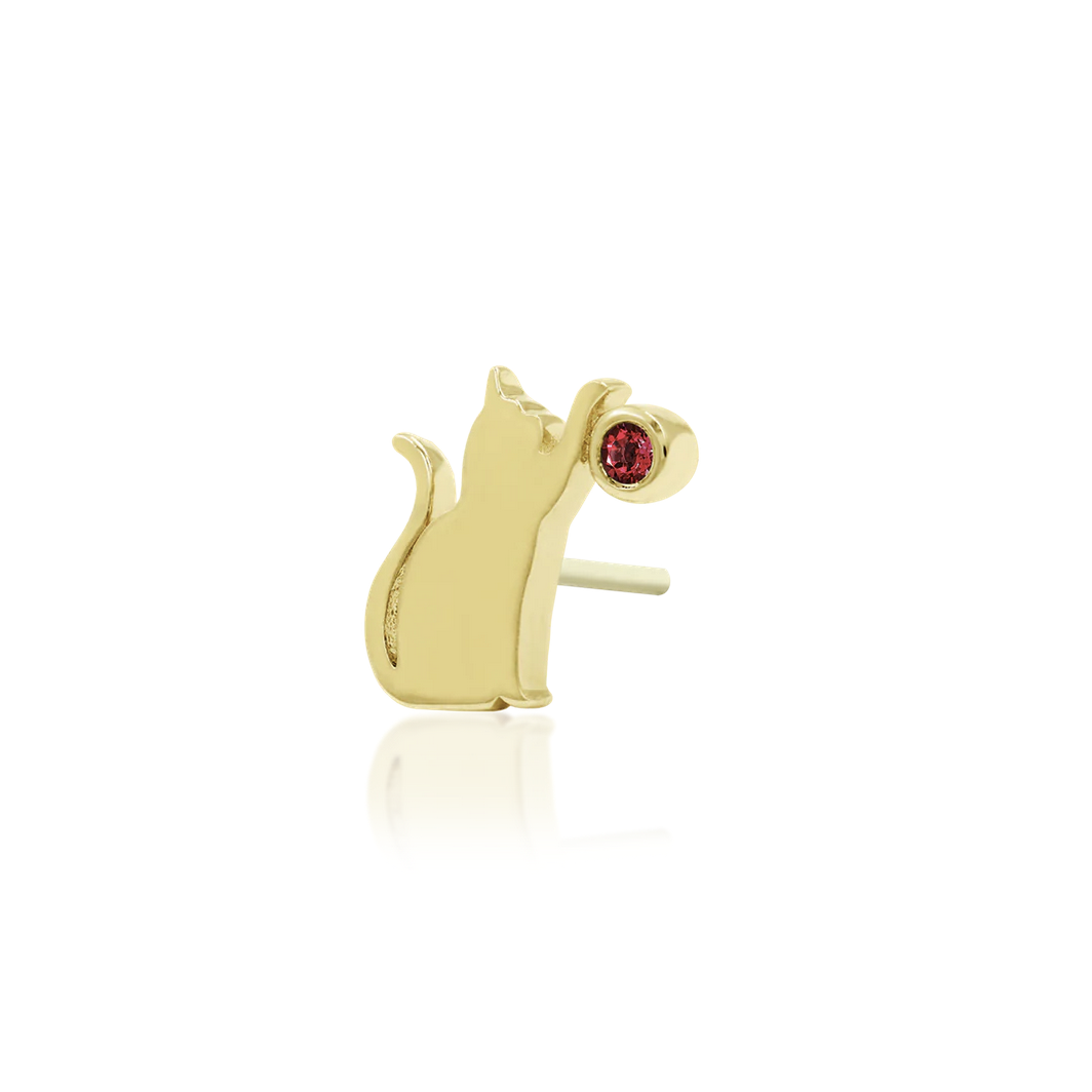 Cat/Laser with Garnet CZ — Junipurr