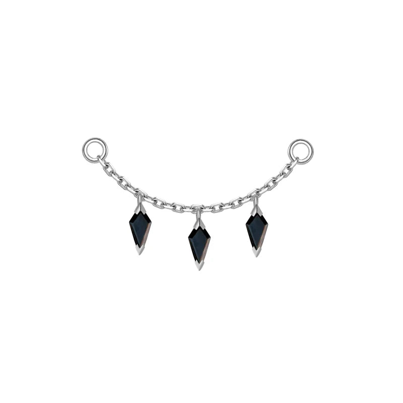 Chain with 3 Dripping Kite Gemstones — Modern Mood