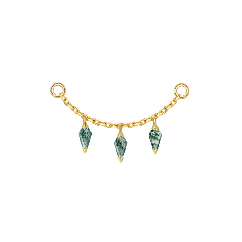 Chain with 3 Dripping Kite Gemstones — Modern Mood
