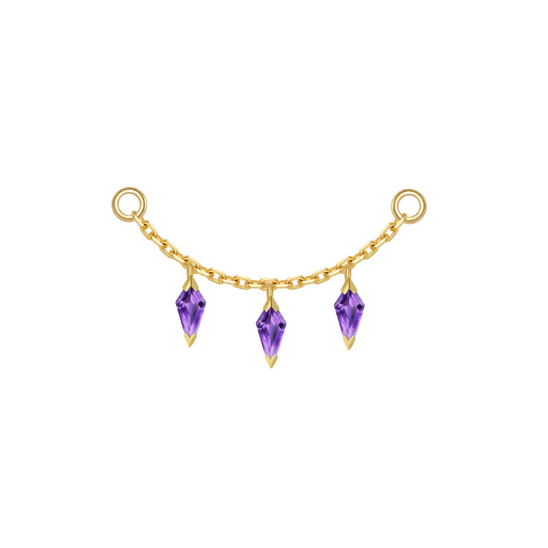 Chain with 3 Dripping Kite Gemstones — Modern Mood