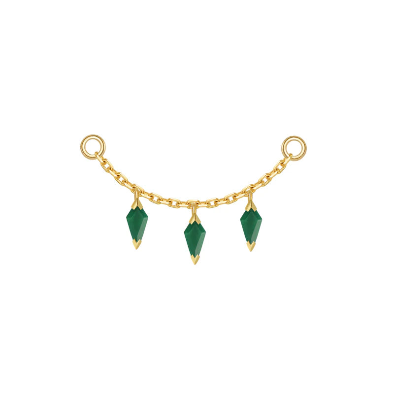 Chain with 3 Dripping Kite Gemstones — Modern Mood