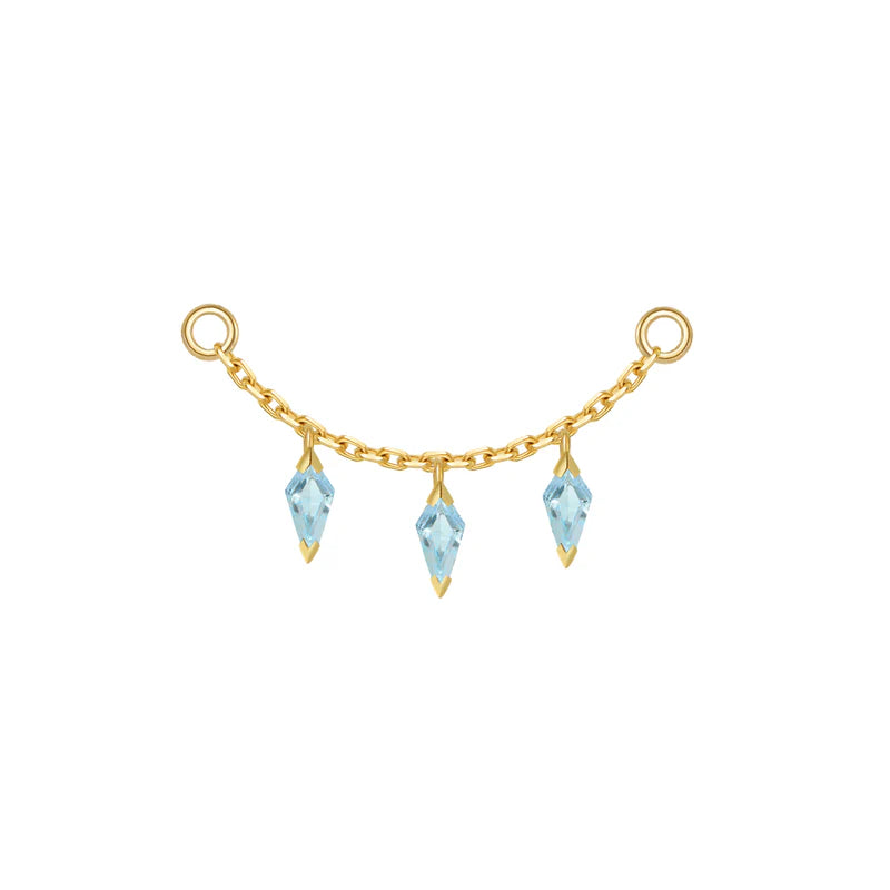 Chain with 3 Dripping Kite Gemstones — Modern Mood