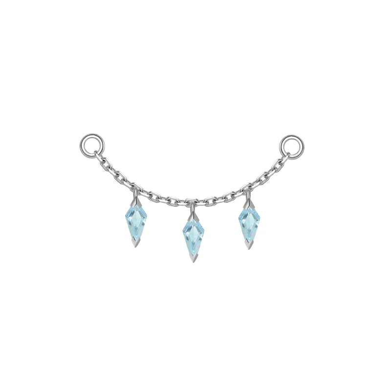 Chain with 3 Dripping Kite Gemstones — Modern Mood
