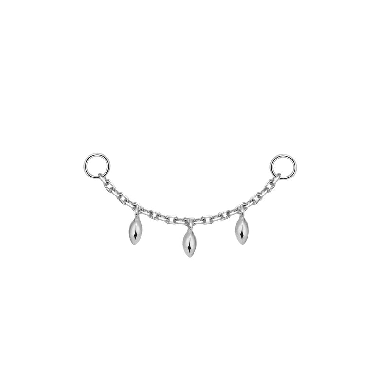 Chain with 3 Dripping Marquise Gold Beads — Modern Mood
